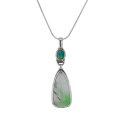 Chrysoprase Pendant Necklace in Sterling Silver