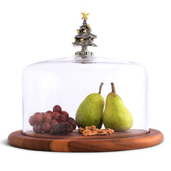 Festive Christmas Tree Glass Covered Cheese Board