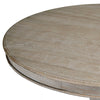 47 Inch Sawn Top Rustic Dining Table From Blond Indian Hardwood in Sealed Gray Finish