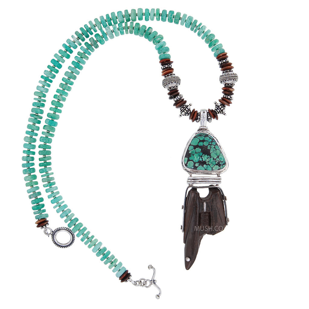fossil ancient harpoon artifact necklace with turquoise v2 fossil-ancient-harpoon-artifact-necklace-with-turquoise-v2