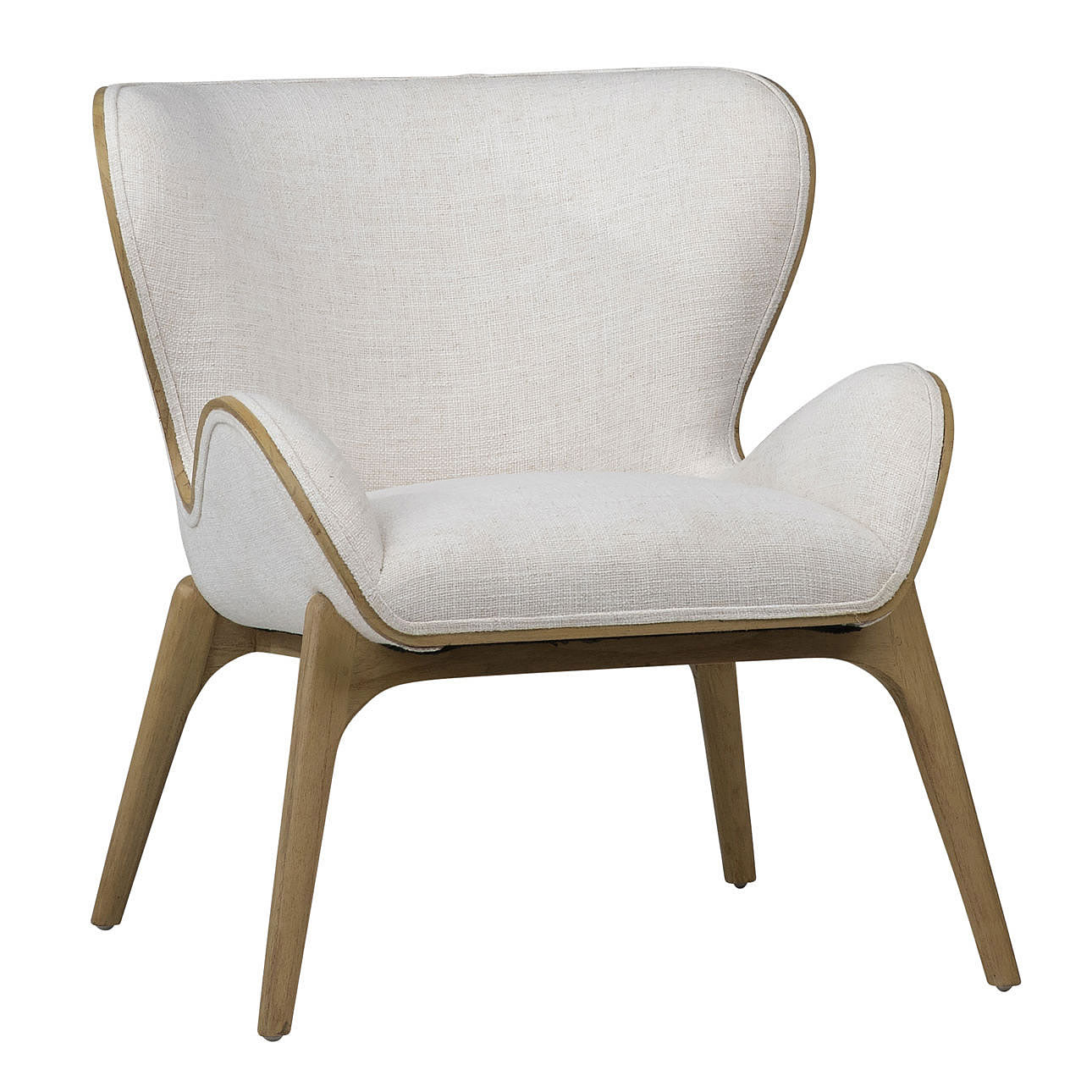 Avayanna Occasional Chair in Mindy Wood & Poly Blend Upholstery Hollywood