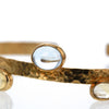 Gold Plated Bracelet With Blue & White Cabochon Topaz