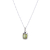 Rectangle Raw Moldavite Pendant Necklace in Sterling Silver