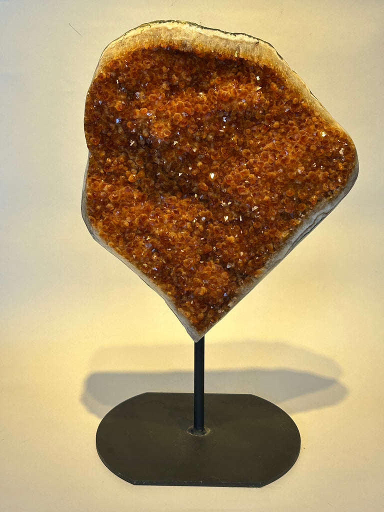 Large citrine on stand