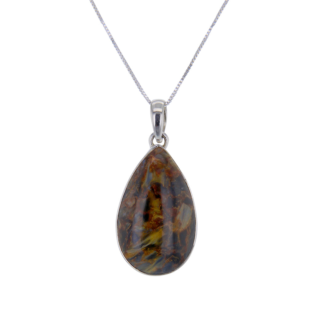 pietersite cabochon drop pendant necklace pietersite-cabochon-drop-pendant-necklace