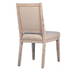 PAIR of Rafael Dining Chairs In Accacia Wood & Sand Color Cotton Blend
