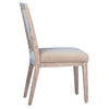 PAIR of Rafael Dining Chairs In Accacia Wood & Sand Color Cotton Blend