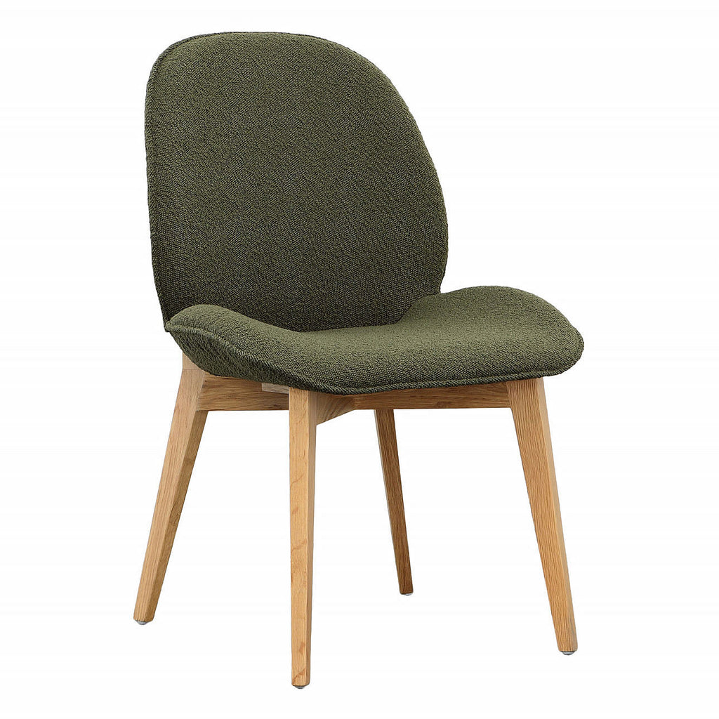Alina Dining Chair in Dark Green Poly Blend Upholstery