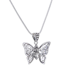 Butterfly Pendant Necklace in Sterling Silver