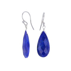 Faceted Raw Blue Lapis Lazuli Earrings