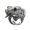 Froggy Sculpted Sterling Silver Ring with Black Onyx Eyes