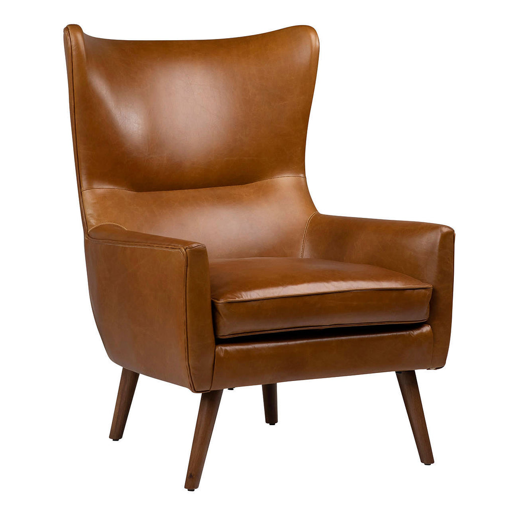 Marcello Mid Century Occasional Chair in Full Grain Leather