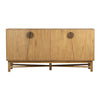 Genova MCM Inspired Natural Mindi Wood Sideboard With Brass Accent