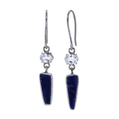 White Topaz & Blue Lapis Lazuli Earrings