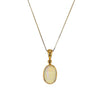 Natural Ethiopian Opal Cabochon Pendant in Solid 14K Gold Setting