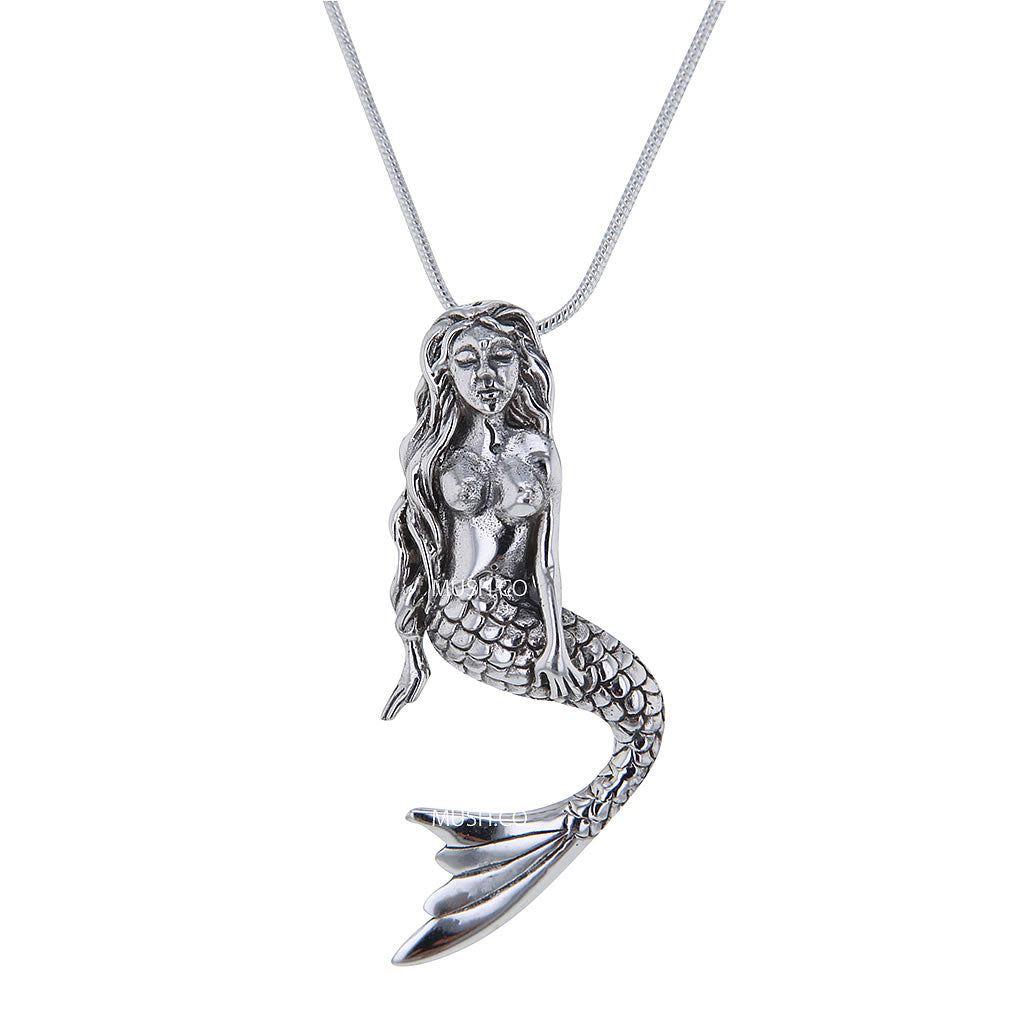 Mermaid Pendant Necklace in Sterling Silver Hollywood