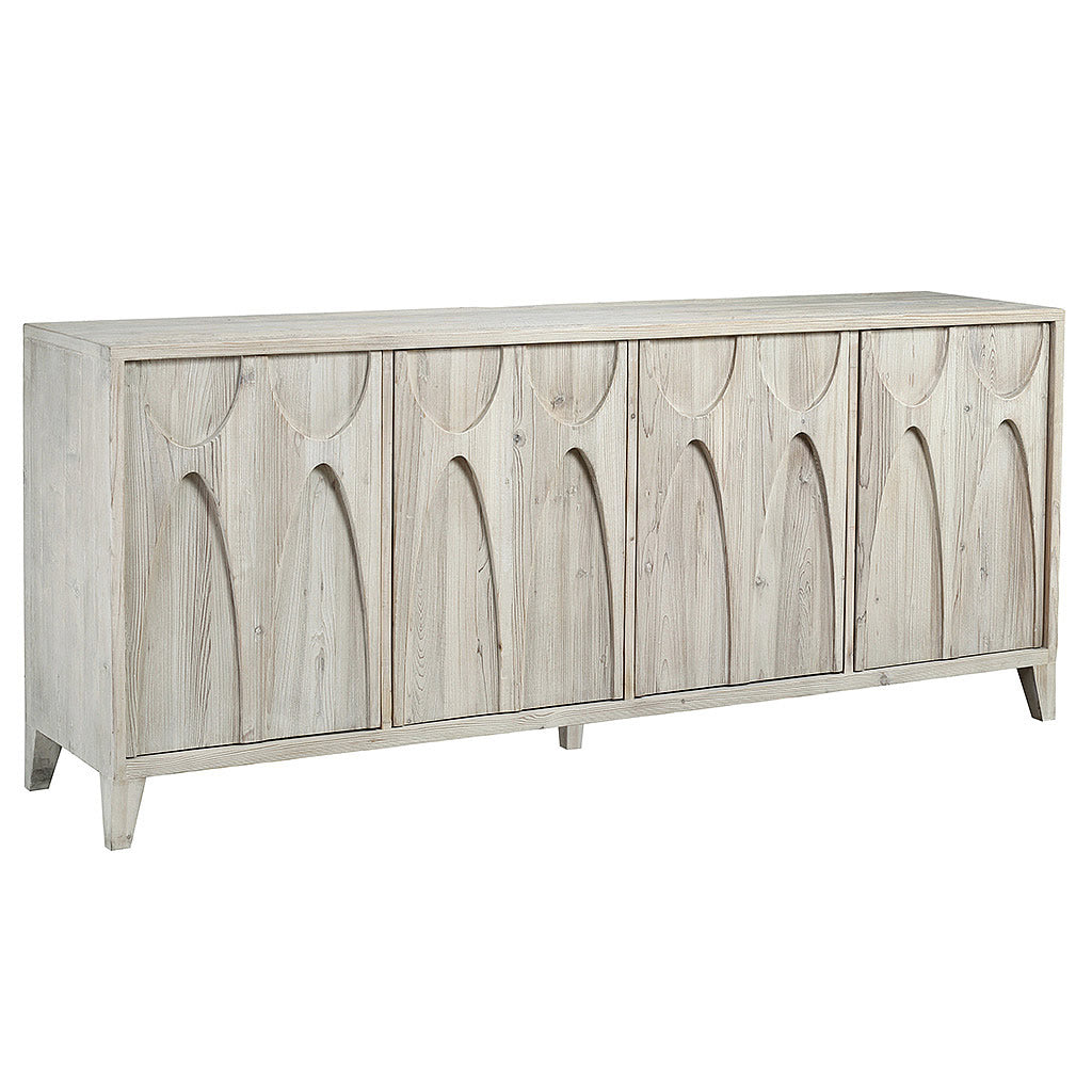 Montes MCM Sideboard in Gray White Washed Reclaimed Pine Hollywood