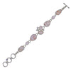 Morganite White Topaz & Pink Natrolite Sterling Silver Link Bracelet