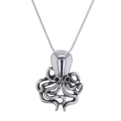Octopus Pendant Necklace in Sterling Silver