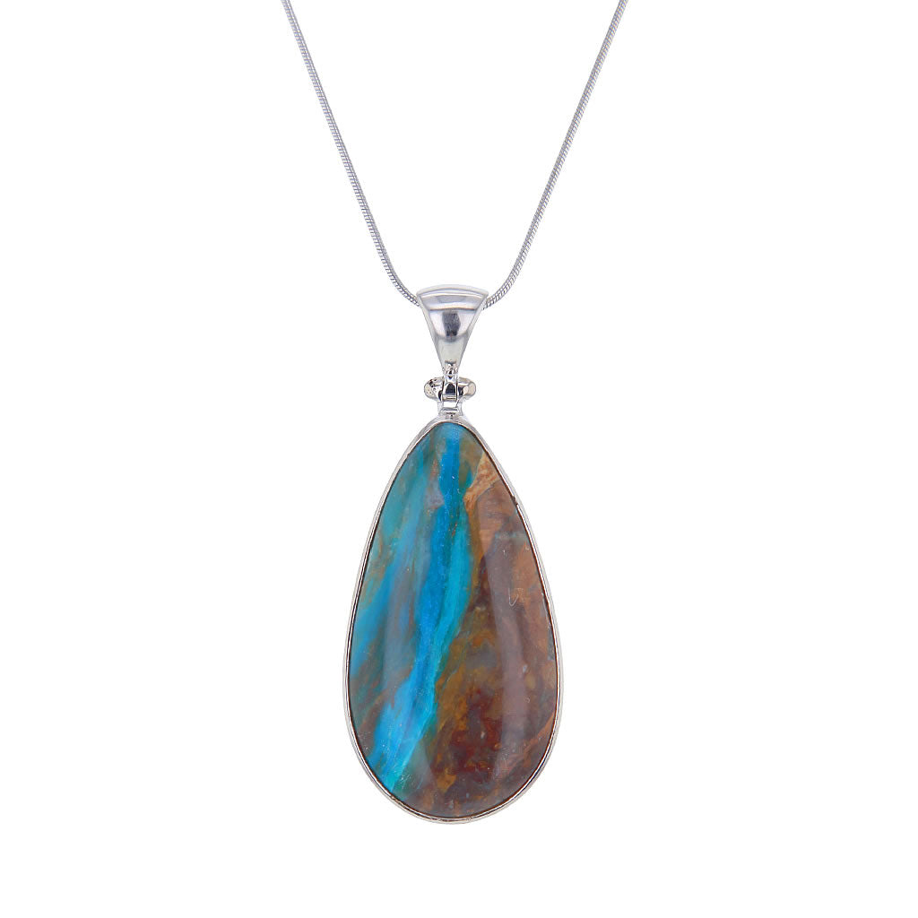 Stunning Australian Opal Drop Pendant Necklace Hollywood