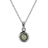 Round Raw Moldavite Pendant Necklace in Sterling Silver