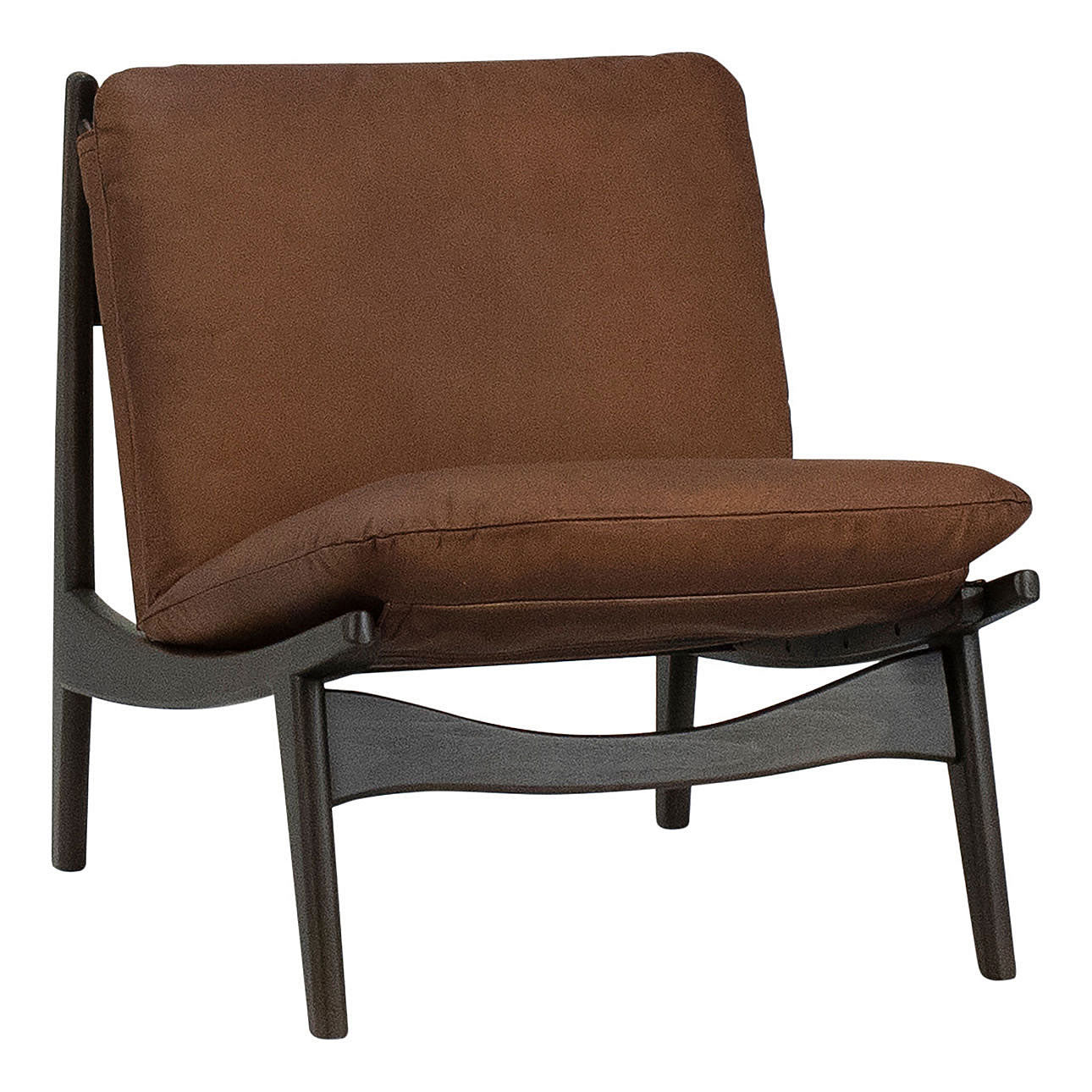 Rivoli MCM Lounge Chair in Brown Full Grain Leather Hollywood