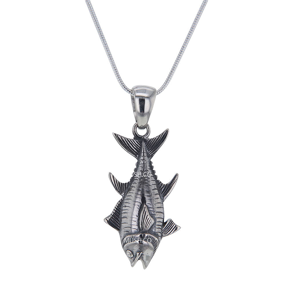 Fish Pendant Necklace in Sterling Silver Hollywood