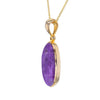 Natural Sugilite Pendant Necklace in 14K Solid Gold Setting