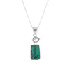 Carico Lake Green Turquoise & Enhydro Herkimer Diamond Pendant Necklace
