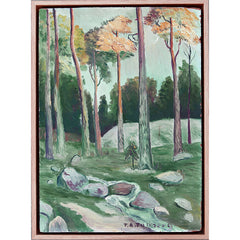 Vintage Forest Plein Air Oil Painting by Tullerman
