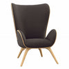Wing Armchair in Charcoal Poly Blend Upholstery