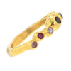 Tourmaline Rainbow Ring in 14K Gold Plated Sterling Silver Size 5.5