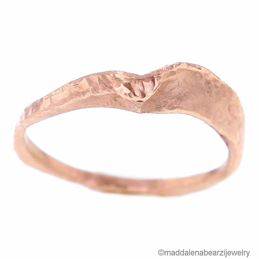 one-of-a-kind-italian-designer-hammered-14k-solid-rose-gold-wedding-band-size-7