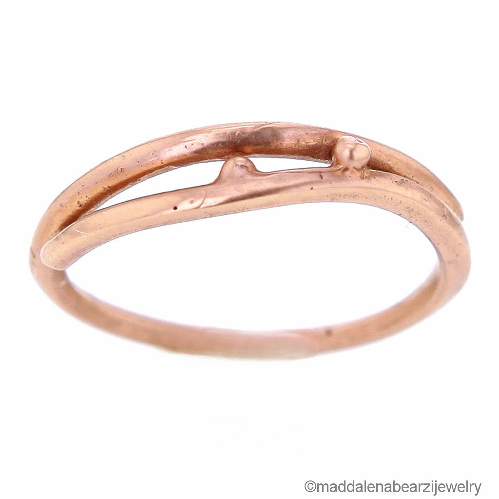 One of a Kind Italian Designer 14K Solid Rose Gold Wedding Band Size 7 Hollywood