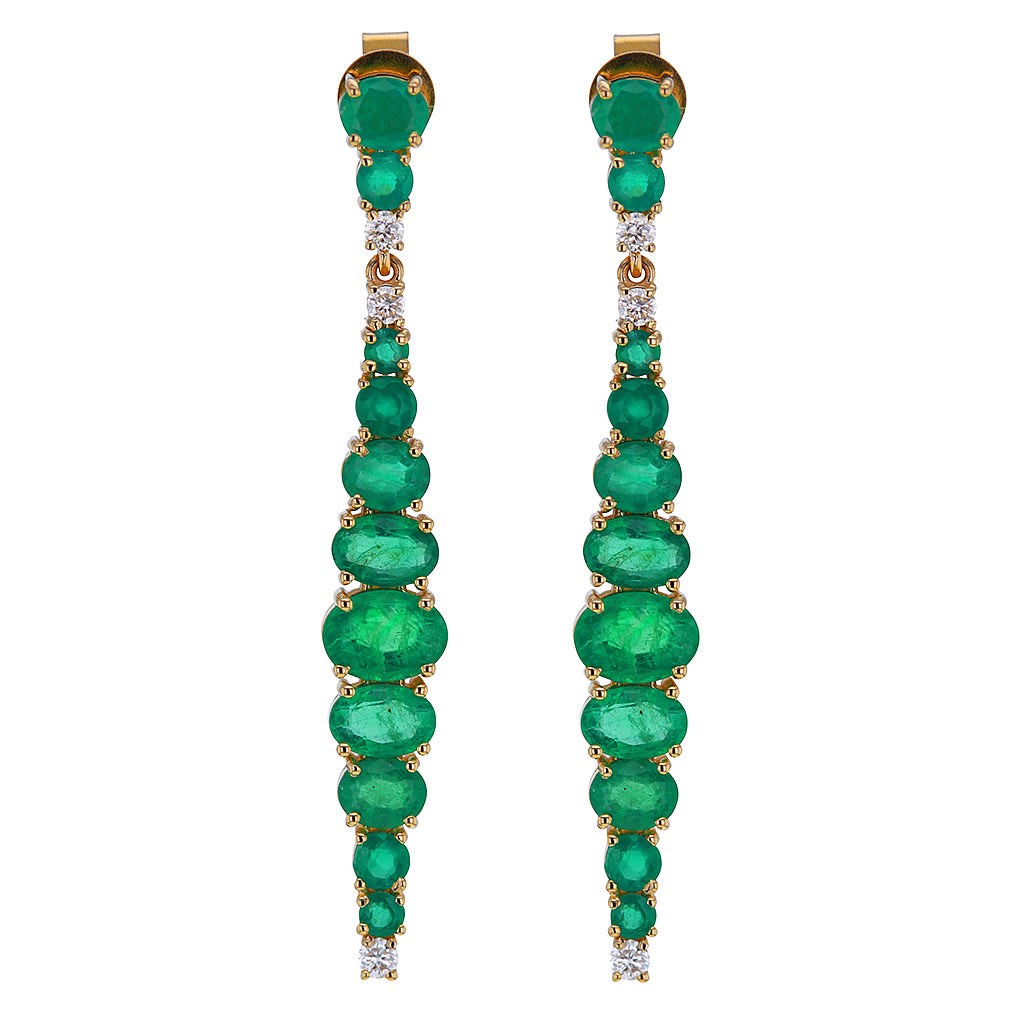 faceted-emerald-diamond-stack-14k-solid-gold-dangle-earrings