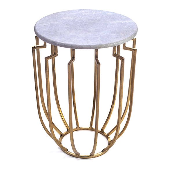 Hogan Brass and Marble Occasional Designer Round Table