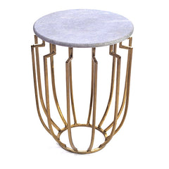 Hogan Brass and Marble Occasional Designer Round Table