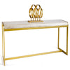 New Yorker Designer Marble Top Gold Tone & Iron Base Console Table