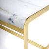 New Yorker Designer Marble Top Gold Tone & Iron Base Console Table