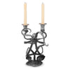 2 Taper Table Octopus Candelabra in Sterling Silver Pewter