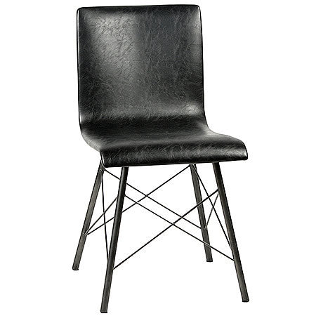 Domenica Black Leather Chair with Black Tube Frame Construction Hollywood