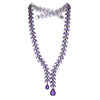 Amethyst & Marcasite Cascading Necklace in Sterling Silver