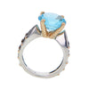 Brilliant Round Blue Quartz Sterling Silver Ring by Bora Size 7