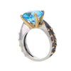 Brilliant Round Blue Quartz Sterling Silver Ring by Bora Size 7