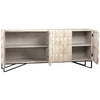Montero Baguette Cut Sideboard in Gray White Washed Recycled Pine