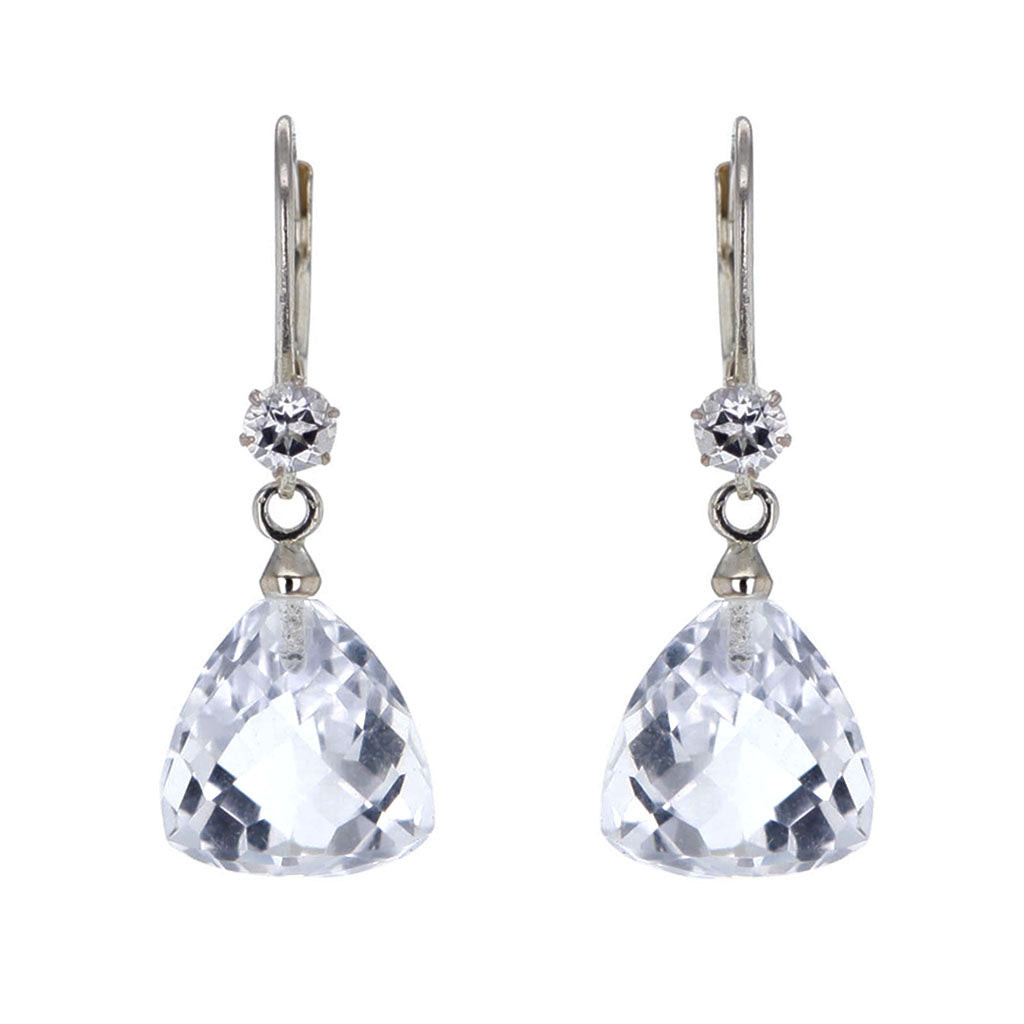 Faceted Herkimer Diamond Drop Earrings