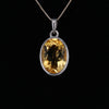 Oval Citrine Pendant Necklace in Sterling Silver Setting