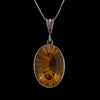 Oval Radiant Cut Citrine Pendant Necklace in Sterling Silver Setting