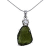 Raw Moldavite & Herkimer Diamond Necklace v2