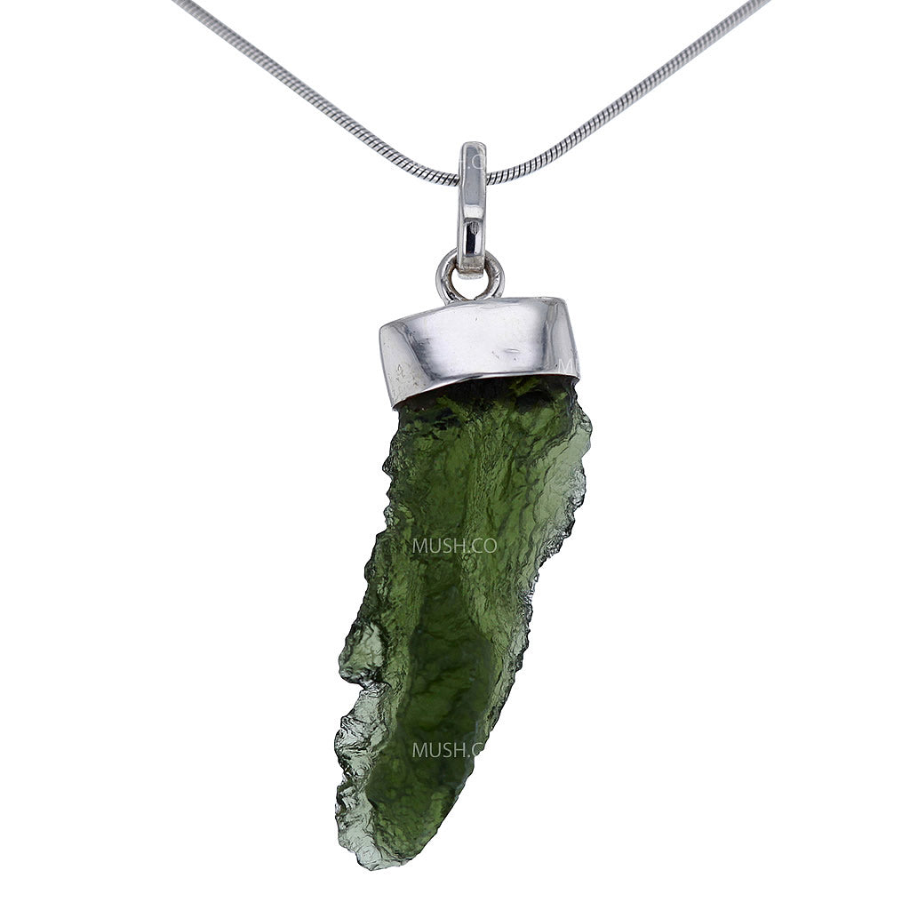 Starborn Raw Moldavite and Crystal Pendant Necklace Hollywood